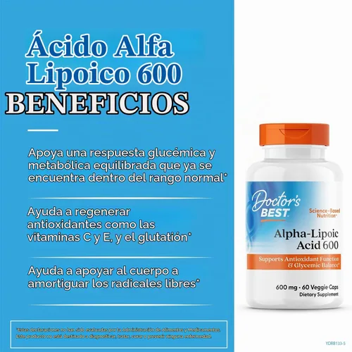 Vista 2 de Doctor 's Best, ácido lipóico, 0.0211644 oz, cápsulas vegetarianas, DRB-00133, 1, 1