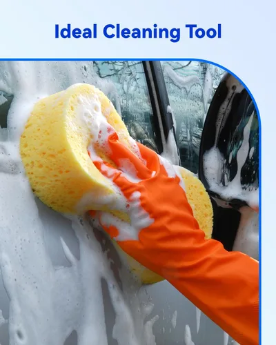 Vista 7 de Temede - Esponjas de lavado de auto, esponjas de limpieza de espuma multiusos grandes, paquete de 3 9.1" x 4.3" x 2.4", Extra Thick Cleaning