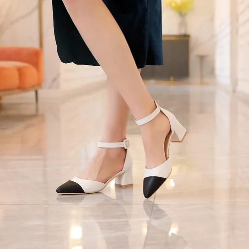 Vista 6 de RIBONGZ Zapatos de boda para mujer, con purpurina, punta puntiaguda, tacones altos, sexy, con correa al tobillo, zapatos de vestir para fiesta