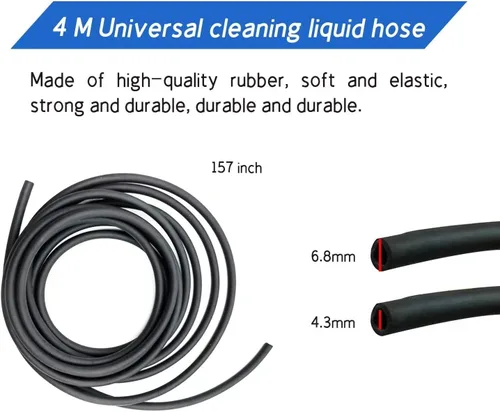 Vista 3 de Kit de manguera de lavado de parabrisas, manguera universal de líquido de lavadora de 158 pulgadas (13.1 ft) con 12 conectores de manguera, conecta