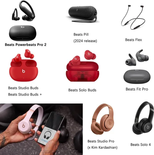 Vista 5 de USB-C Beats - Cable de carga de pared para auriculares compatible con Beats Powerbeats Pro 2, Solo 4, Studio Buds +, Studio Pro (x Kim Kardashian)