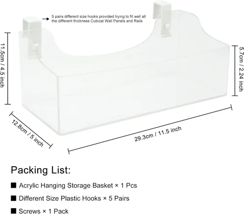 Vista 2 de Estante colgante de acrílico para mesita de noche, organizador de mesita de noche multiusos para cama/litera, estante de pared cúbico, organizador