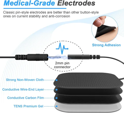 Vista 8 de TENS EMS - Estimulador muscular para terapia de alivio del dolor - TENS 4 en 1 y EMS y relajación y frecuencia personalizada+pulso - Masajeador