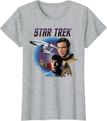 Vista 65 de Star Trek Original Series Vintage Enterprise T-Shirt Baby Blue