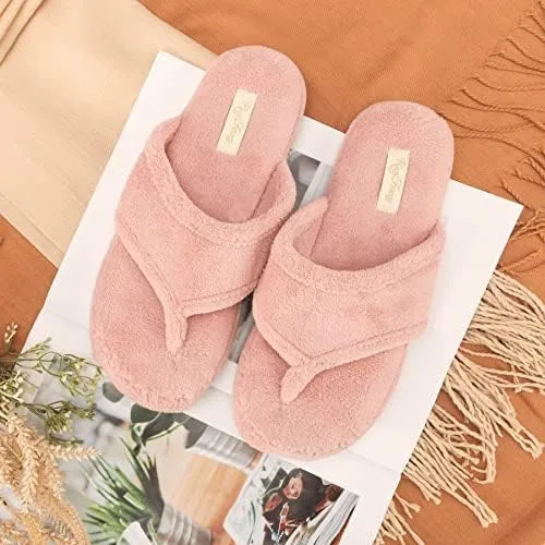 Vista 7 de Pantuflas tipo mocasín con purpurina para mujer, con forro de piel sintética, para el invierno