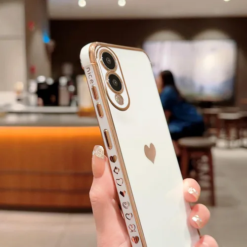 Vista 219 de phylla Funda de teléfono compatible con Samsung Galaxy A12 de 6.5 pulgadas, lindo corazón chapado en oro, elegante funda de lujo para mujer