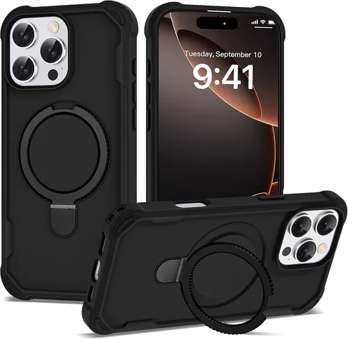 Vista 15 de Funda compatible con iPhone 12 y 12 Pro de 6.1 pulgadas con soporte de anillo magnético [protección militar contra caídas] [compatible con MagSafe]
