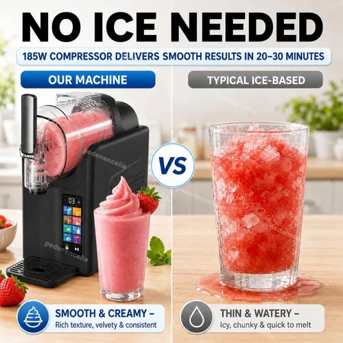 Vista 4 de Slushie Machine No Ice Needed, Screen Soft Serve Ice Cream & Slushy Maker, 68oz Self-Cleaning, 7 Preset Modes with Custom Texture Control – for Black