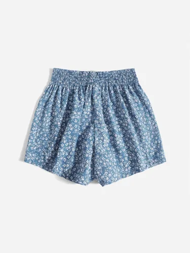 Vista 2 de OYOANGLE Pantalones cortos de verano cómodos de cintura alta y pierna ancha para niñas