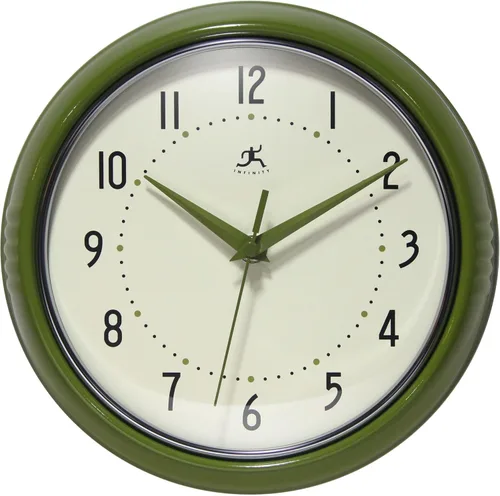 Vista 9 de Infinity Instruments Reloj de pared retro, reloj cuadrado de 9 pulgadas, silencioso sin tictac, moderno de mediados de siglo, reloj de cocina, reloj