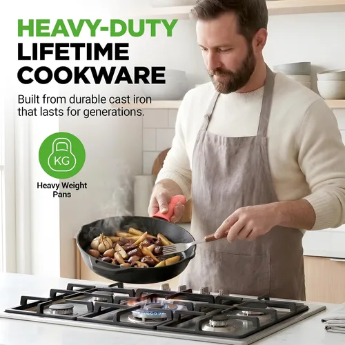 Vista 3 de NutriChef 10 "Pre-sazonado de hierro fundido PFOA-Free Horno Cocina Nón