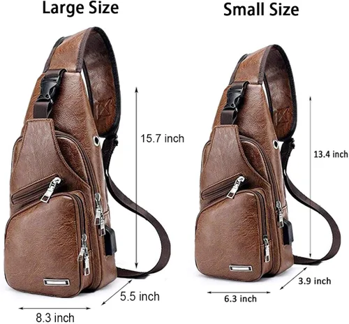 Vista 2 de Seoky Rop Bolso bandolera para hombre con puerto de carga USB