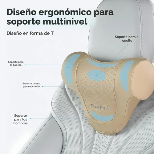 Vista 2 de Coverado Almohada ergonómica para reposacabezas de automóvil, almohada ergonómica de espuma viscoelástica para el cuello del auto para asiento