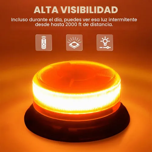 Vista 3 de AnTom - Luz estroboscópica inalámbrica con control remoto, luz LED ámbar de advertencia