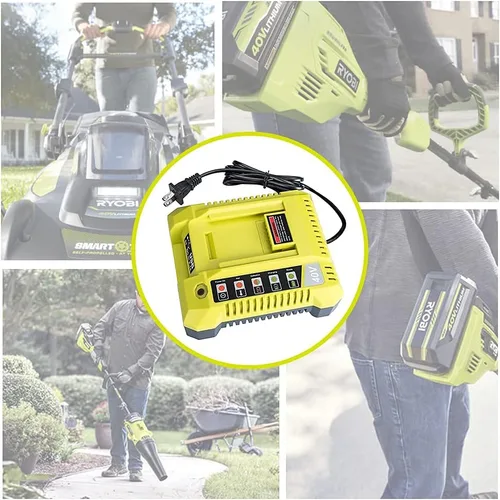 Vista 5 de Cargador de 40 V para batería Ryobi, cargador de batería de iones de litio Hipoke OP4015 OP4026 OP4026A OP4030 OP4040 OP4050 OP4050A OP4060 OP40261