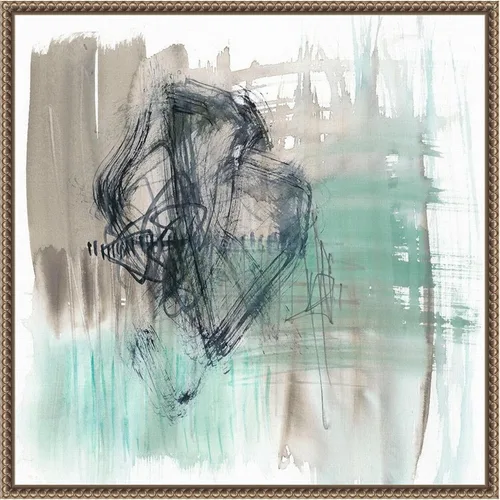 Vista 15 de Amanti Art Framed Canvas Wall Art 16x16 Scribble Scrabble II by Jennifer Goldberger, Framed Wall Art Canvas, Abstract Artwork, Traditional Decor