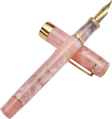 Vista 27 de Jinhao 100 - Pluma estilográfica de estilo clásico en celuloide, instrumento de escritura suave con punta #6, juego de pluma con convertidor