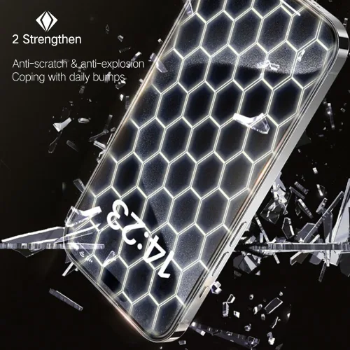 Vista 4 de PERFECTSIGHT - Protector de pantalla de privacidad compatible con iPhone 15 Pro de 6.1 pulgadas, antiluz azul, antiespía, HD, transparente, sin