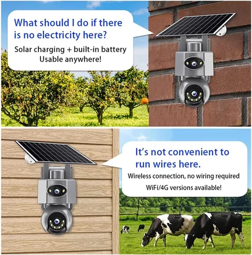 Vista 3 de Cámara de seguridad solar WiFi 4G para exteriores G-O 4G