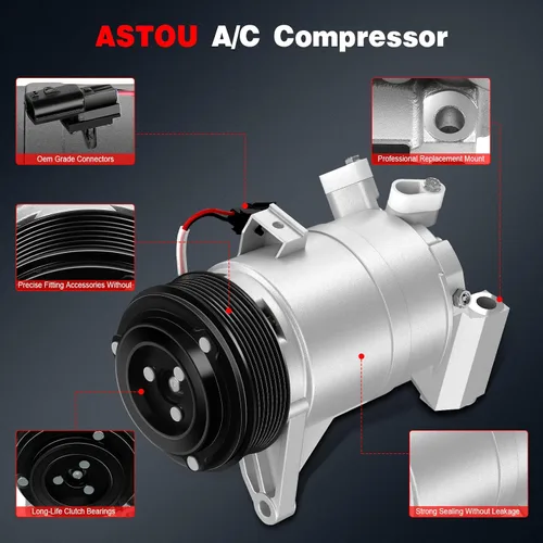 Vista 4 de Compresor de CA compatible con 3.5L para Nissan para Maxima para Pathfinder para Murano para Quest 2009-2015 Compresor de aire acondicionado