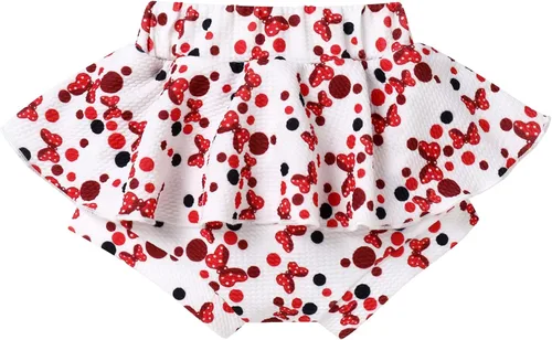Vista 5 de IMEKIS Traje de ratón para bebé y niña mameluco de girasol y melocotón pantalones cortos con volantes diadema para sesión de fotos de pastel