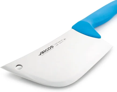 Vista 3 de Arcos Cuchillo de carnicero de acero inoxidable nitrum de 7 pulgadas y hoja de 7.480 in. Cuchillo de carnicero profesional. Mango ergonómico de Azul