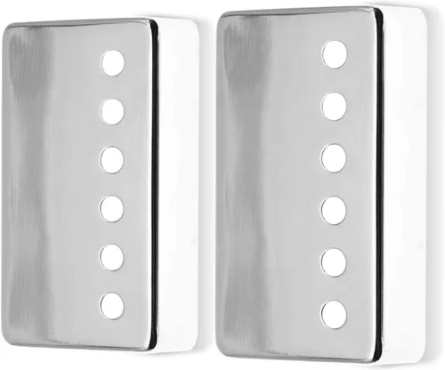 Vista 5 de Cubierta Humbucker para guitarra Humbucker cromada 50/2.047 in, se adapta a la mayoría de Epiphone Les Paul, 2 piezas (negro)