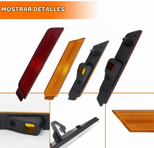 Vista 2 de Para 2010 2011 2012 2013 2014 2015 Chevrolet Camaro parachoques trasero y delantero lateral marcador carcasas 4 unids Carcasa ámbar+Carcasa roja