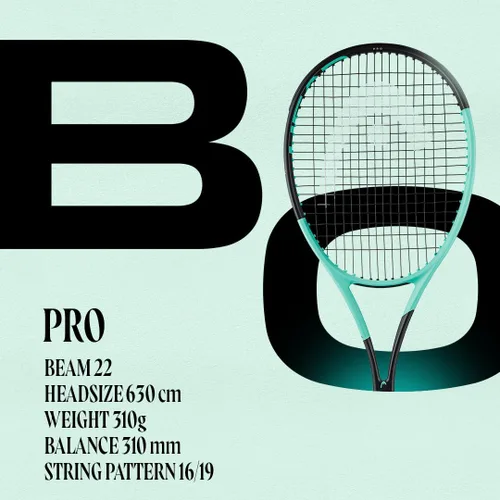 Vista 3 de HEAD Boom Pro - Raqueta de tenis con tensión media con calibre 16 Velocity Strung Mid Tension with Velocity 16G String