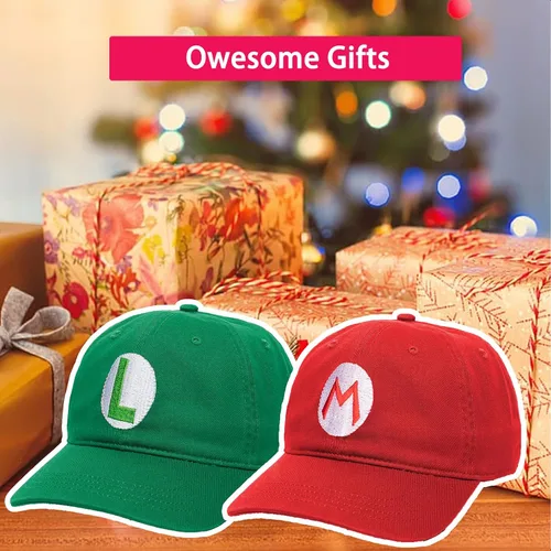 Vista 4 de Super Bros - Gorra de béisbol y bigote falso y guantes para adultos, adolescentes, suministros de fiesta de Halloween, cosplay
