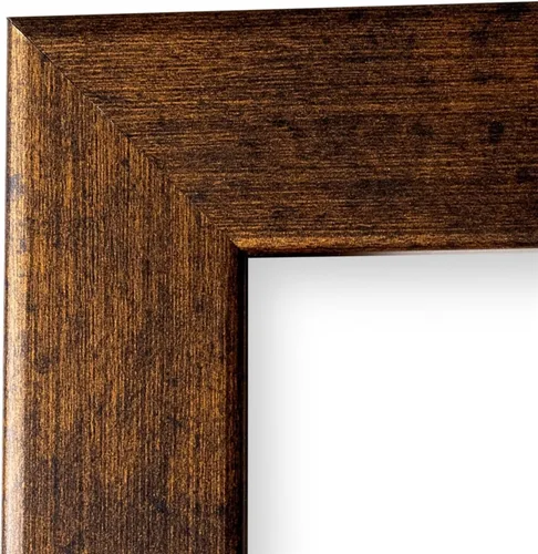 Vista 3 de Marco de fotos de 4 x 6 pulgadas, acabado envuelto suave, plano de 1.25 pulgadas de ancho, bronce oscuro envejecido, 100% madera americana compuesta