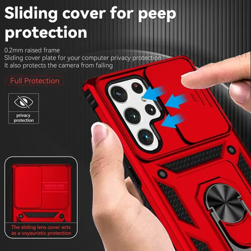 Vista 3 de Funda para Samsung Galaxy S22 Ultra, Galaxy S22 Ultra con funda para cámara y soporte, grado militar, a prueba de golpes, resistente, con soporte