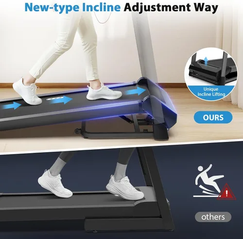 Vista 6 de CIIHI Treadmill with Auto Incline - 450 LBS Capacity Treadmill for Home Gym 15% Auto Incline, 47.2"x18.1" Belt, 0.5-10 MPH, Soft Drop Folding