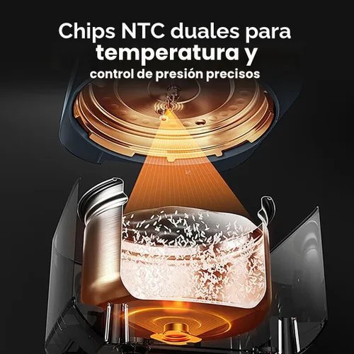 Vista 4 de Midea Olla a presión eléctrica 8 en 1 con ollas dobles, olla de cocción lenta programable multifuncional, olla arrocera, vaporera, sartén