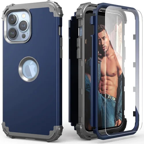 Vista 17 de IDweel Funda para iPhone 14 Pro Max, para iPhone 14 Pro Max con protector de pantalla para mujer, 3 en 1, a prueba de golpes, ajuste delgado, Reloj