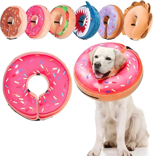 Vista 12 de BEAUTYZOO Alternativa al cono para perro después de la cirugía para perros grandes, medianos y pequeños, collar de cono inflable suave para perros