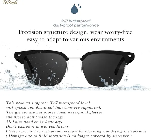 Vista 4 de Gafas de audio inteligentes (3ª generación), altavoces TWS de oído abierto con conectividad Bluetooth 5.0 para reuniones