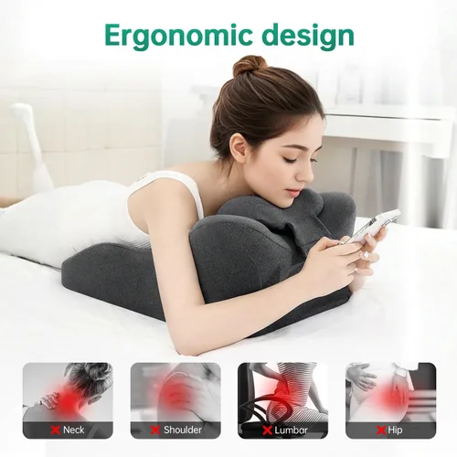 Vista 4 de MOONYOOY Almohada ergonómica de apoyo de espuma viscoelástica y cojín de elevación de piernas, soporte de espalda de espuma viscoelástica