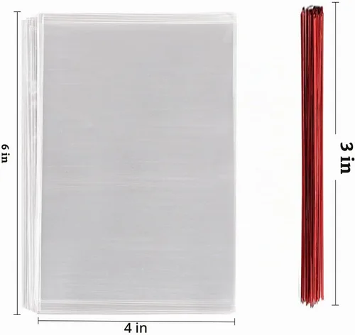 Vista 2 de MoloTAR 200 bolsas de celofán planas transparentes de 6 x 4 pulgadas (1,4 mil), ideales para panadería, galletas, caramelos y postres, con cinco