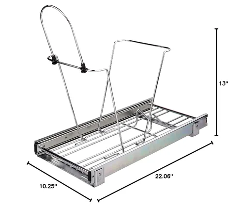Vista 7 de Hardware Resources Sistema de contenedores de residuos de extracción simple de 35 o 50 cuartos de galón, cromo pulido