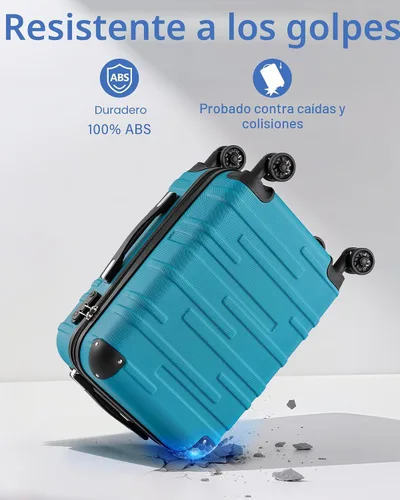 Vista 3 de Coolife Maleta extensible (solo 28") con cerradura TSA Spinner 2-Gris