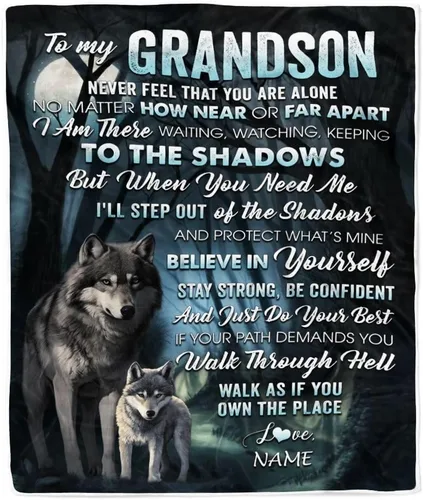 Vista 22 de Manta personalizada con texto en inglés «To My Grandson from Grandma Grandpa You Will Never Lose Lion Nison», manta de forro polar personalizada