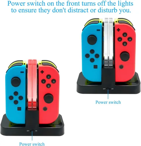 Vista 4 de Estación de carga compatible con controlador Pro para Joy Cons, reemplazo del cargador de controlador FYOUNG para SwitchSwitch LiteOLED con un