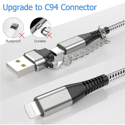 Vista 5 de Apple - Paquete de 2 cables de carga rápida USB tipo C a Lightning para iPhone 14/13, certificado MFI, cable de carga de 6 pies de largo para iPhone