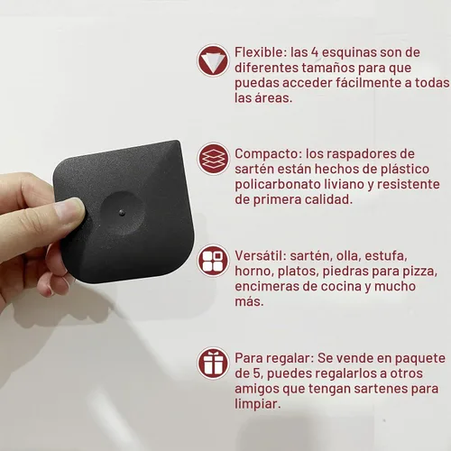 Vista 5 de Juego de herramientas de raspado de ollas de plástico para cocina, 3 piezas de esponja de nylon de plástico para limpieza de sartenes de hierro Negro
