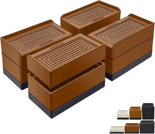 Vista 12 de ANNKUT Elevadores de Cama de 1.5 pulgadas, Bloques Elevadores Cuadrados Ajustables para Cama, Sofá, Mesa y Elevación de Sofá, Soporte de Trabajo