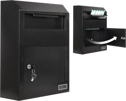 Vista 10 de Durabox Caja Fuerte de Depósito de Buzón a Través de la Puerta 12 x 6 x 15 pulgadas - Buzón de Acero Resistente con Cerradura para Recibir Correo