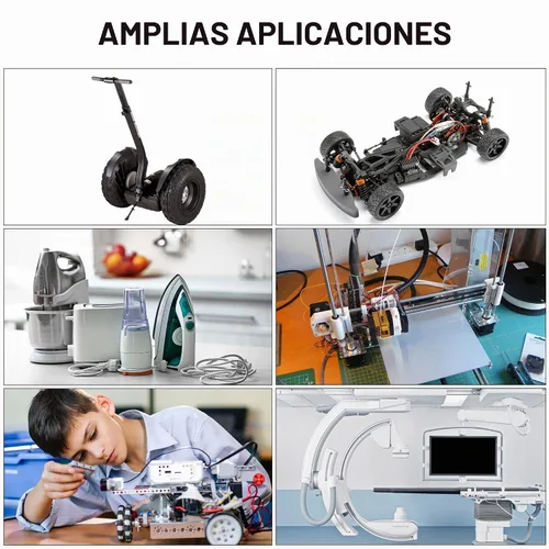 Vista 6 de Motor de engranaje de metal con codificador, de 12 V CC, de baja velocidad, 60 RPM, con codificador para Arduino y impresoras 3D