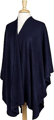 Vista 2 de Beaute Fashion Ruana y capa drapeadas para mujer (azul marino), marino