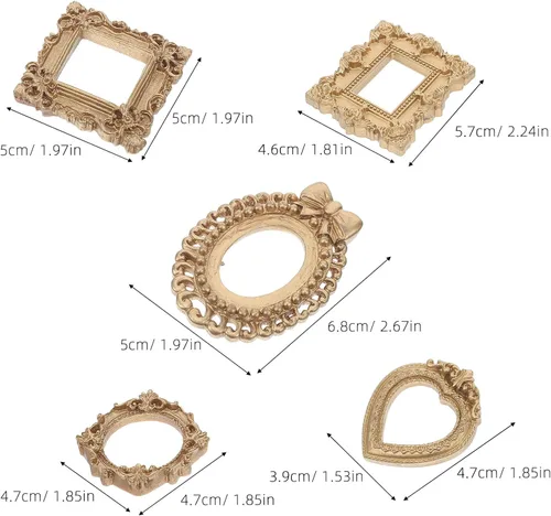 Vista 5 de Levemolo 10pcs Retro European Mini Resin Frames in Tone